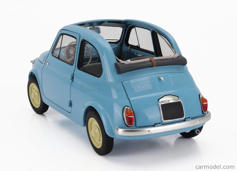 Kyosho Fiat 500 D Cabriolet Open 1960 1:18 Celeste Crociera - Světle Modrá