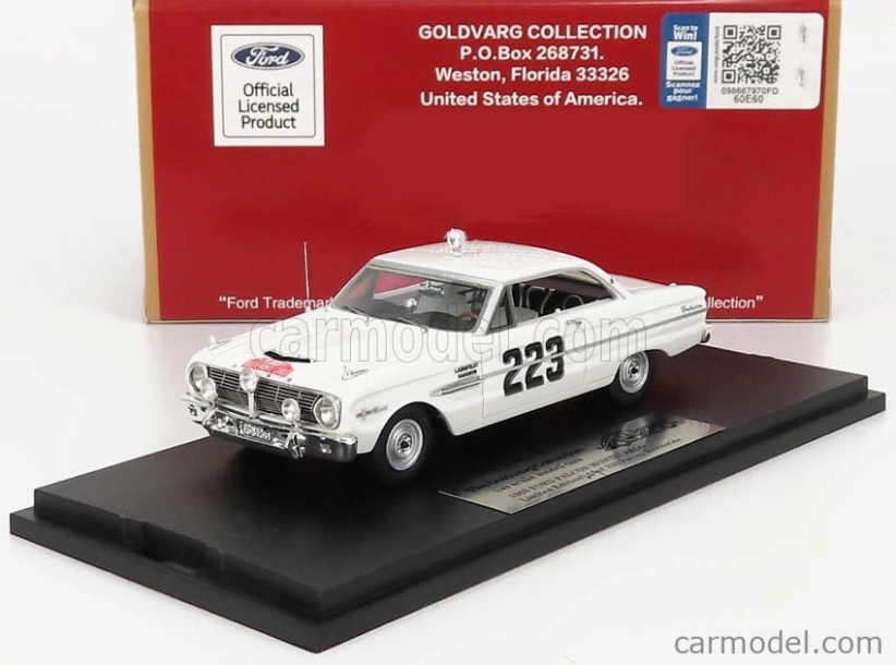 Goldvarg Ford usa Falcon Futura (nočná verzia) N 223 Rally Montecarlo 1963 B.ljungfeldt - G.haggbom 1:43 Biela