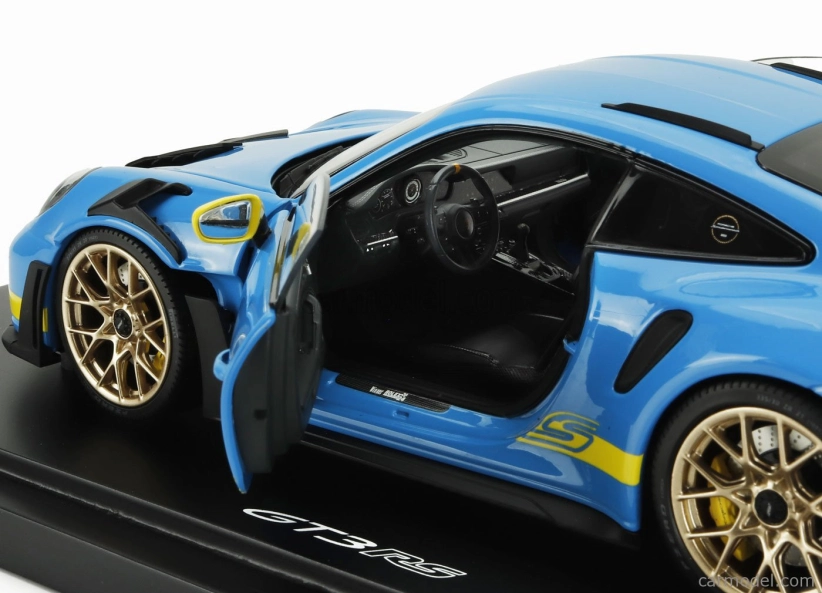 Spark-model Porsche 911 992 Gt3 Rs Coupe 2023 1:18 Light Blue Yellow