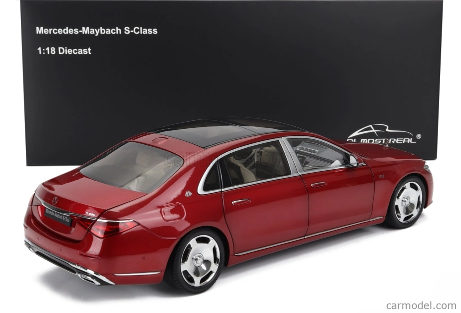 Almost-real Mercedes benz S-class S600 V12 Biturbo Maybach 2021 1:18 Red