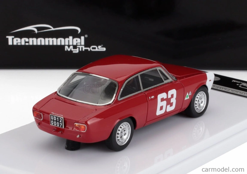 Tecnomodel Alfa romeo Giulia 1600 Sprint Gta N 63 4h Monza 1966 Andrea De Adamich 1:43 Červená