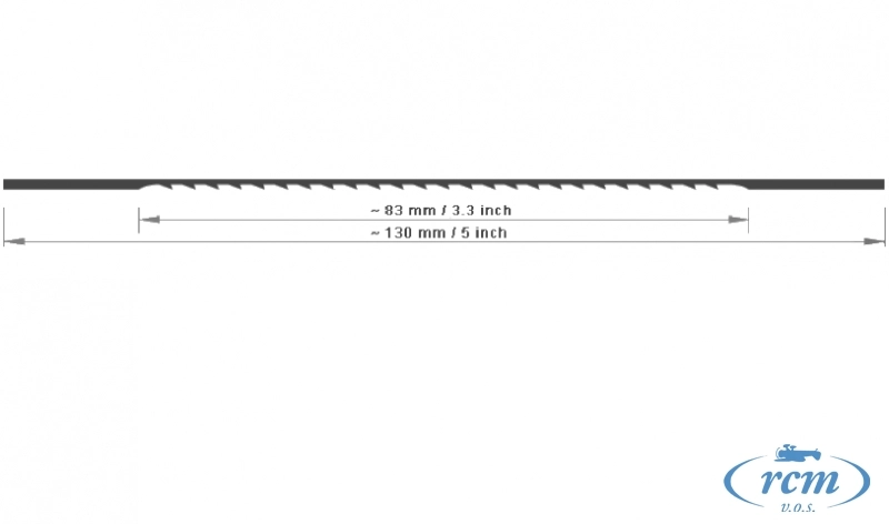 Lupenková pilka 6 hrubé HANIBAL na silnější a tvrdé dřevo,plast 130x0,98x0,41mm 20TPI,