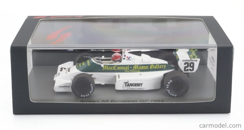 Spark-model Arrows F1  A6 N 29 European Gp 1983 M.surer 1:43 Bílá Zelená