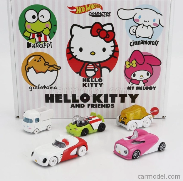 Mattel hot wheels Hello kitty Set Sortiment 5 kusov Autá Hello Kitty And Friends - Keroppi - Cinnamoroll - Gudetama - My Melody 1:64 Rôzne
