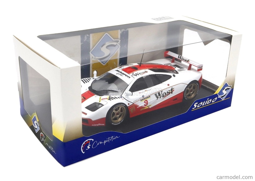 Solido Mclaren F-1 Gtr Bmw V12 Team West N 8 Bpr Gt Endurance 1995 John Nielsen - Thomas Bscher 1:18 Bílá Červená