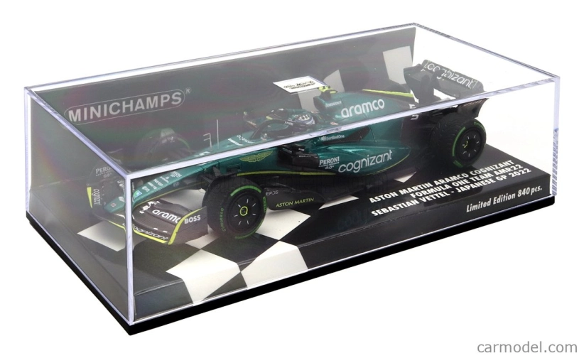 Minichamps Aston martin F1 Amr22 Team Aramco Cognizart N 5 Japan Gp 2022 Sebastian Vettel 1:43 Zelená čierna