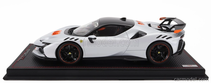 Mr-models Ferrari Sf90 Xx Stradale 2024 - Con Vetrina - With Showcase 1:18 Bianco Artico - Bílá Met Oranžová Černá