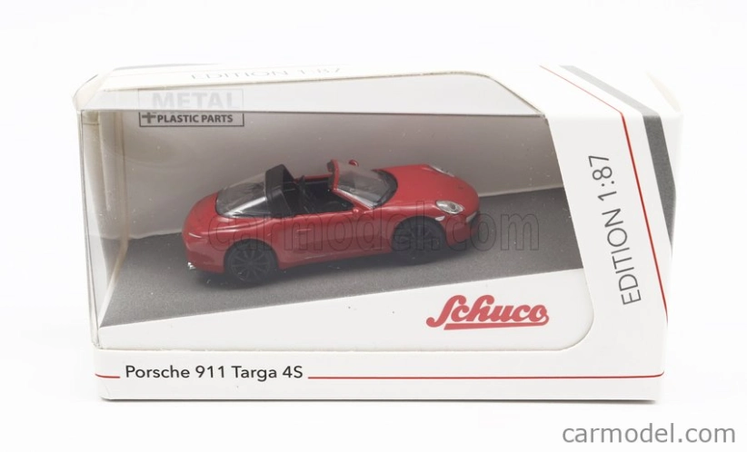 Schuco Porsche 911 991 Targa 4s Cabriolet Open 2013 1:87 Červená