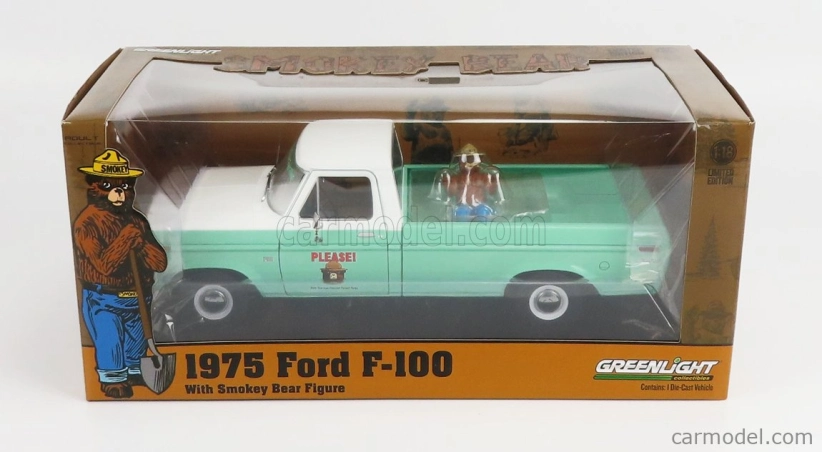Greenlight Ford usa F-100 Pick-up Forest Service Green 1975 1:18, světle zelená