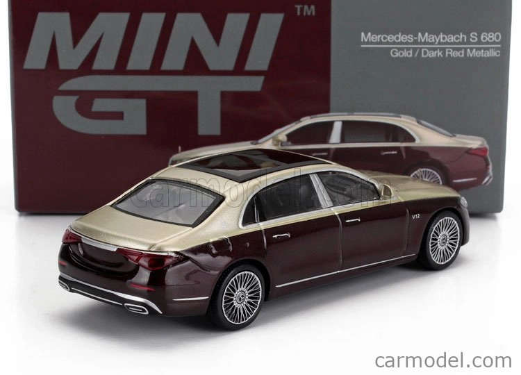 Mini-gt Mercedes Benz S-class S680 Maybach V12 (x223) Lhd 2024 1:64 Zlatá červená
