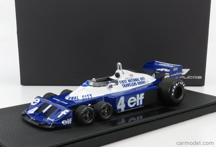 Gp-replicas Tyrrell F1  P34/2 Elf Ford Six Wheels N 4 Season Gp 1977 P.depailler 1:18 Modrá Bílá