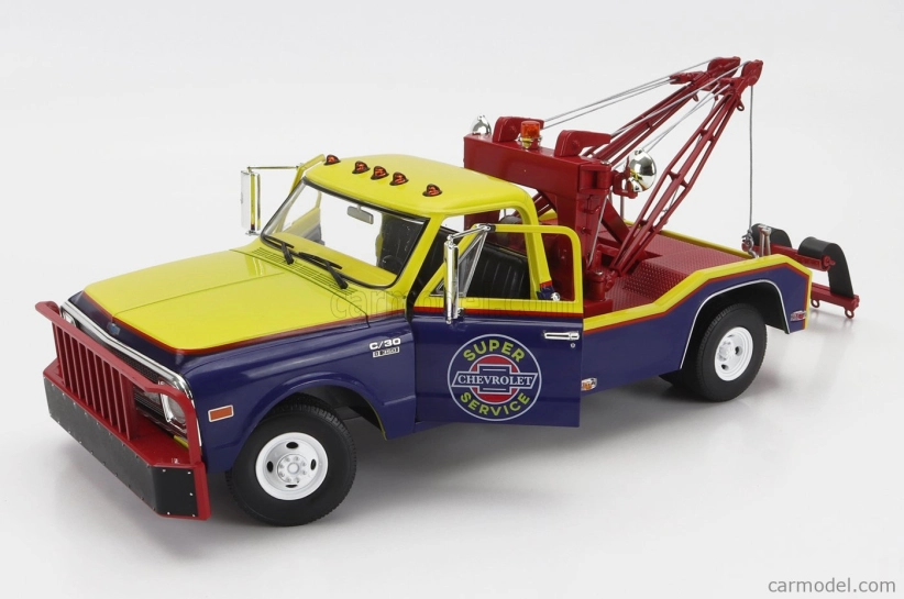 Greenlight Chevrolet C-30 Truck 1969 Odtahový vůz 1:18, modrožlutá