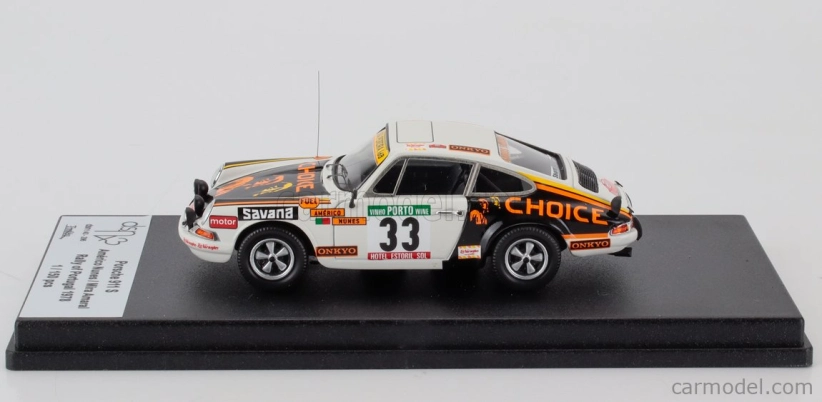 Trofeu Porsche 911s Coupe N 33 Rally Portugal 1978 Americo Nunes - Mira Amaral 1:43 Bílá Černá