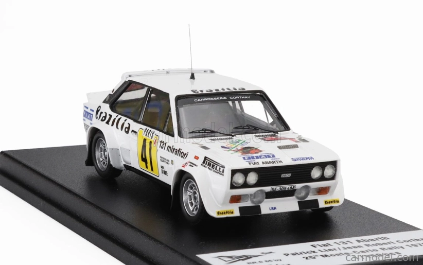 Trofeu Fiat 131 Abarth (night Version) N 1 Rally Montecarlo 1978 Patrick Lier - Jean Robert Corthay 1:43 Bílá