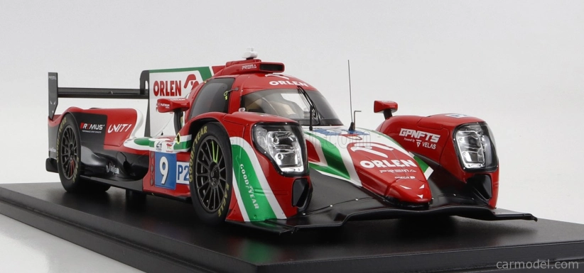 Spark-model Oreca Gibson 07 Gk428 4.2l V8 Team Prema Orlen N 9 2nd Lmp2 Class 24h Le Mans 2022 R.kubica - L.deletraz - L.colombo - Con Vetrina - With Showcase 1:18 Červená Bílá Zelená