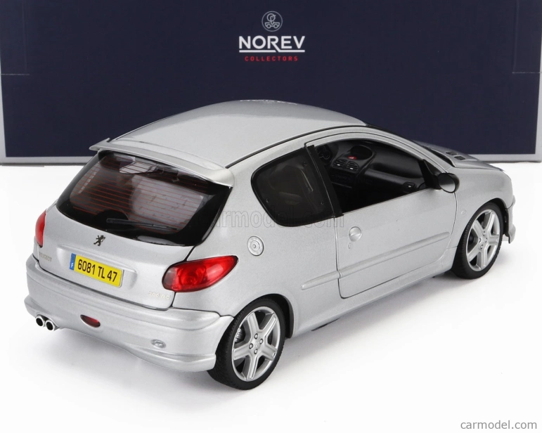 Norev Peugeot 206 Rc 2003 1:18 Hliníkové Stříbro