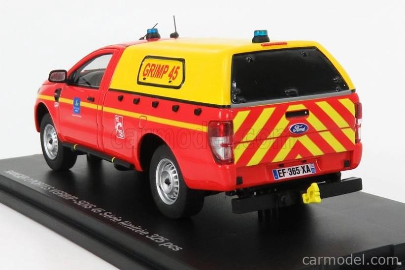 Alarme Ford usa Ranger Pick-up Uzavretý Sdis 45 Sapeurs Pompiers 2017 1:43 ČERVENÁ ŽLTÁ BIELA