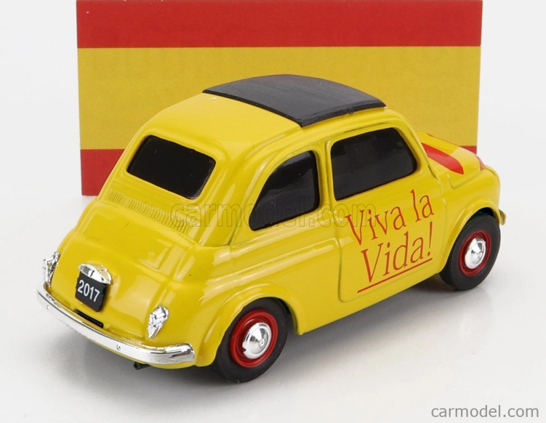 Brumm Fiat 500 Hasta La Vista - Viva La Vida 1:43 Žlutá Červená