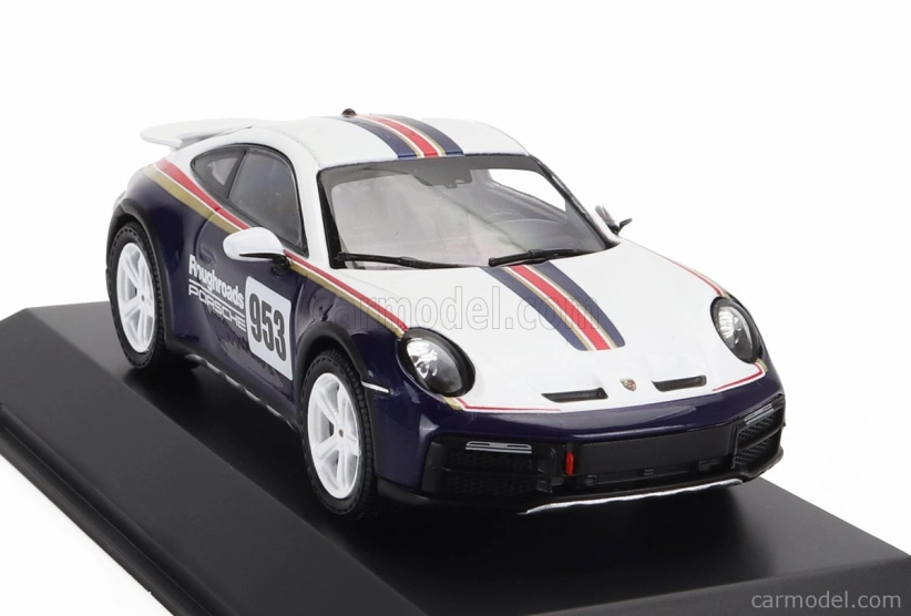 Spark-model Porsche 911 992 N 953 Rally Dakar Roughroads Design Paket Coupe 2023 1:43 Bílá Modrá