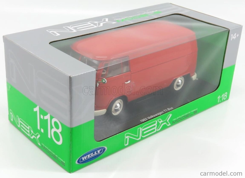 Welly Volkswagen T1 Van 1963 1:18 Červená