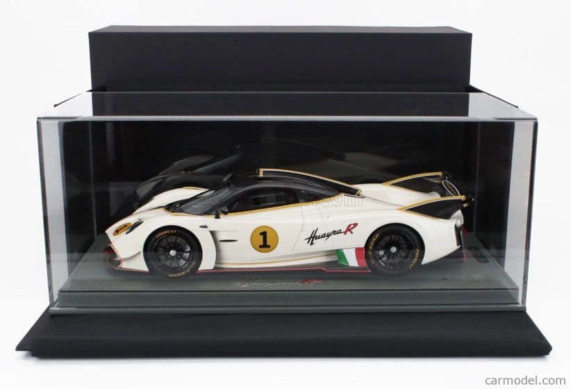 Bbr-models Pagani Huayra R N 1 Racing 2021 - Con Vetrina - With Showcase 1:18 Bianco Benny - Bílá Černá