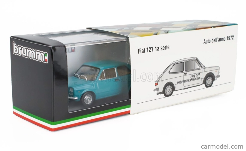 Brumm Fiat 127 1-series 1971 - Beige Interior 1:43 Verde Lago - Zelená