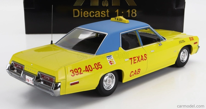 Dodge Monaco Taxi Texas Cab B38 1974 1:18 žlto-modrá