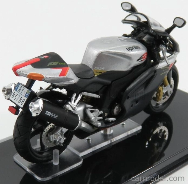 Edicola Aprilia Rsv 1000r 2010 - Škoda Zobrazovací box 1:24 strieborná čierna