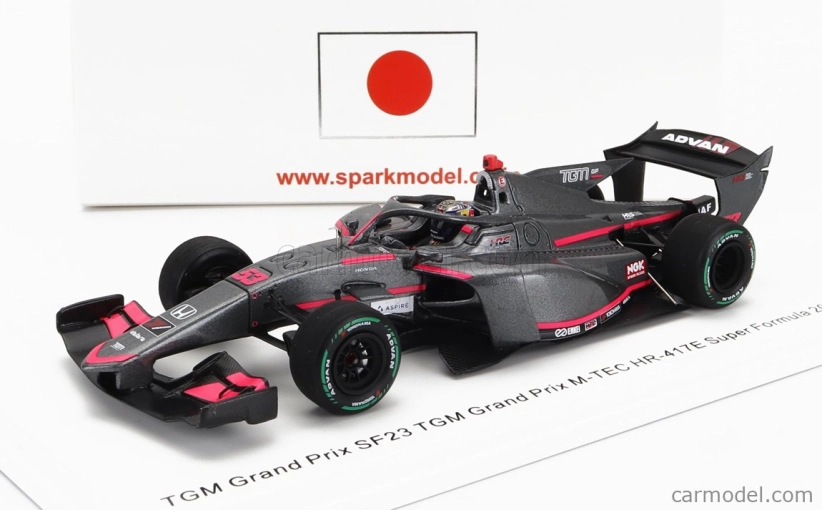 Spark-model Dallara Sf23 Honda M-tec Hr-417e Team Tgm Grand Prix N 53 Super Formula Sezóna 2023 Toshiki Oyu 1:43 Sivá červená