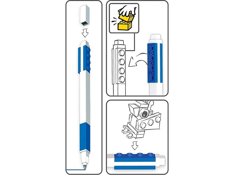 LEGO gelové pero s minifigurkou černé