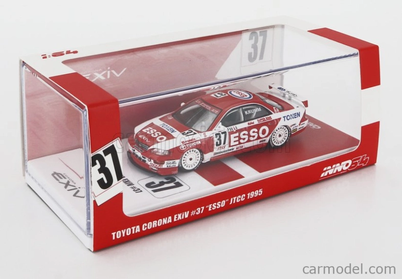 Inno-models Totota Set 2x Corona Exiv Zent N 1 Racing + Esso N 37 Racing 1995 1:64 červená biela