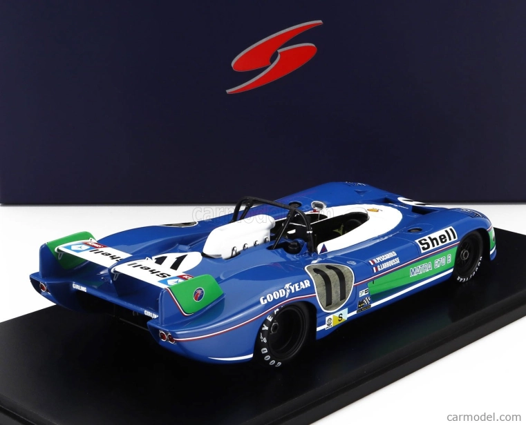 Spark-model Matra simca Ms670b 3.0l V12 Team Matra-simca Shell N 11 Winner 24h Le Mans 1973 Henri Pescarolo - Gerard Larrousse 1:18 Modrá Bílá