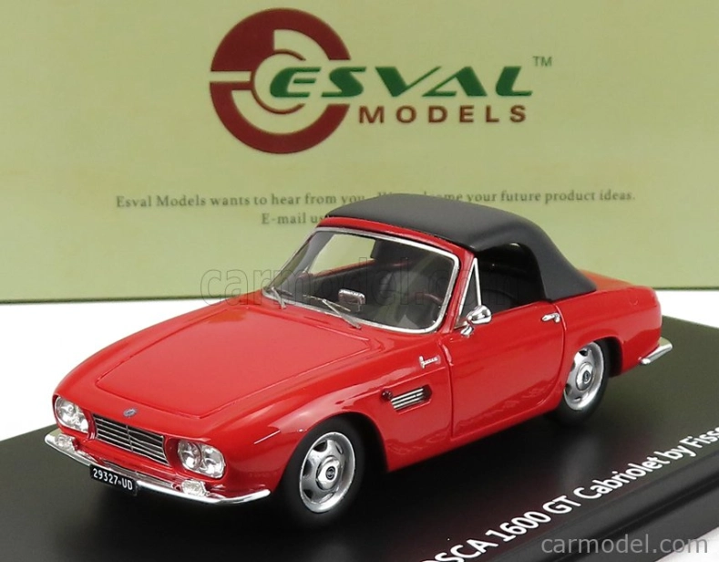 Esval model Osca 1600gt Fissore Cabriolet Closed 1963 1:43 Red