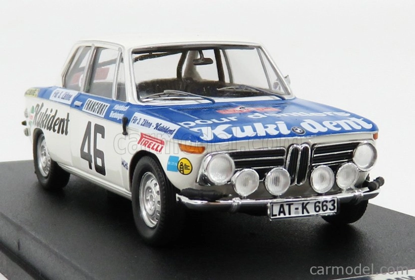 Trofeu BMW 2002ti N 46 Rally Montecarlo 1973 R.hainbach - W.biebinger 1:43 Bílá Modrá
