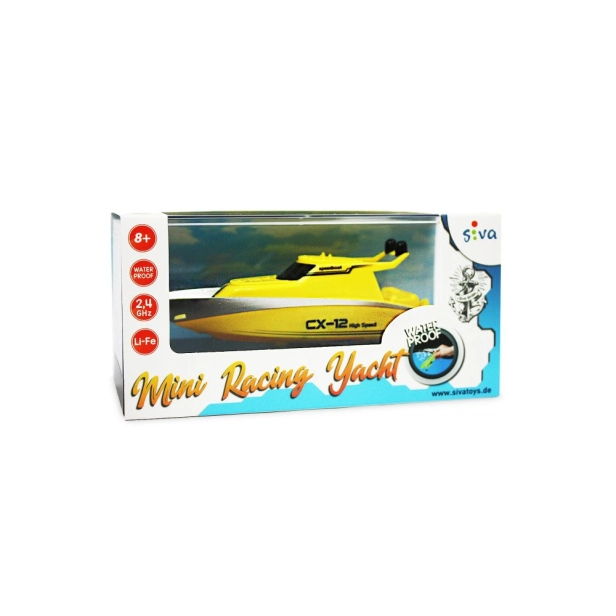 RC loď Mini Racing Yacht, žlutá