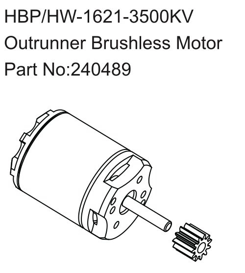 HBP240489 - HBP/HW-1621-3500KV Outrunner Brushless Motor