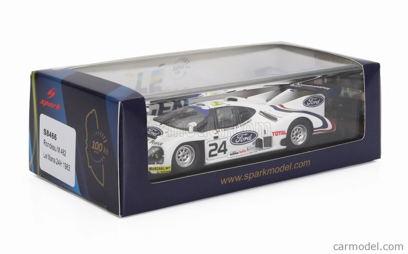 Spark-model Rondeau M482 4.0l V8 Team Ford Concessionaires N 24 24h Le Mans 1983 Henry Pescarolo - Thierry Boutsen 1:43 Biela