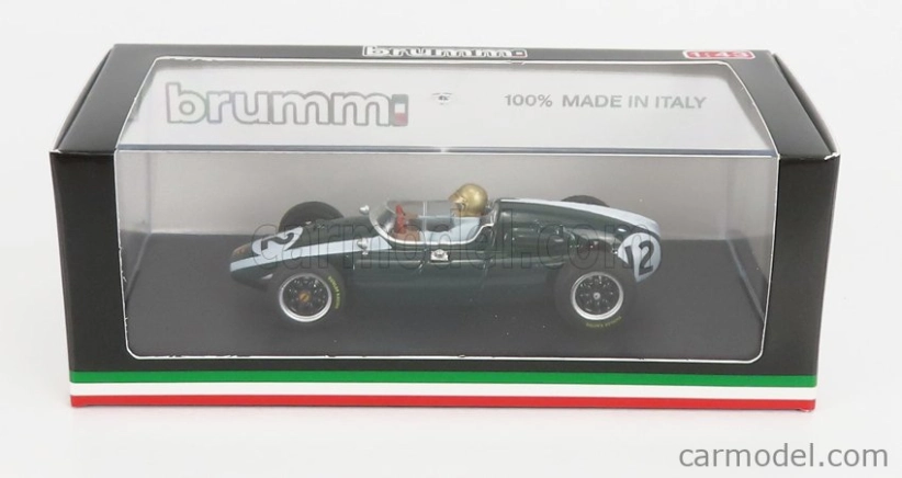 Brumm Cooper F1 T51 Climax N 12 Winner British Gp Jack Brabham 1959 Majster sveta - s figúrkou vodiča 1:43 Zelená biela