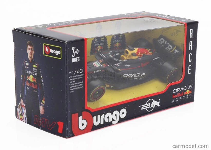 Bburago Red bull F1  Rb20 Team Oracle Red Bull Racing N 1 World Champion Season 2024 Max Verstappen 1:43 Modrá Žlutá Červená