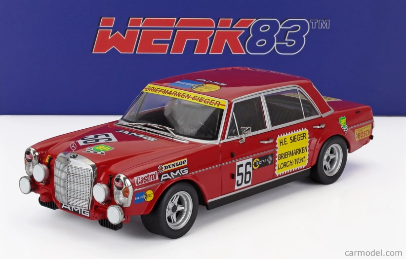 Werk83 Mercedes benz 300 Sel 6.8 Amg N 56 200 Miles Nuremberg 1972 Hans Heyer 1:18 Red