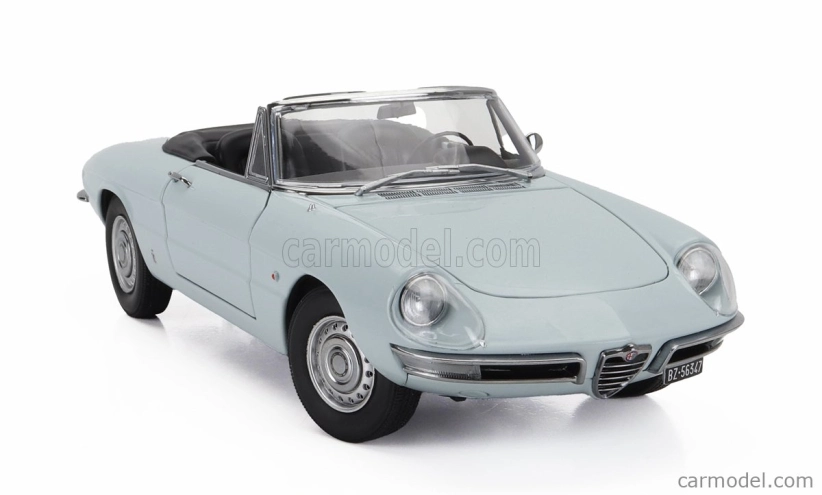 Turistické modely áut Alfa romeo Duetto Spider 1600 Coda Tonda 1966 1:18 Light Blue