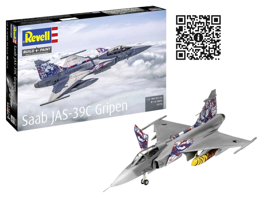 Plastic ModelKit lietadlo 03776 - Saab JAS-39C Gripen (1:72)
