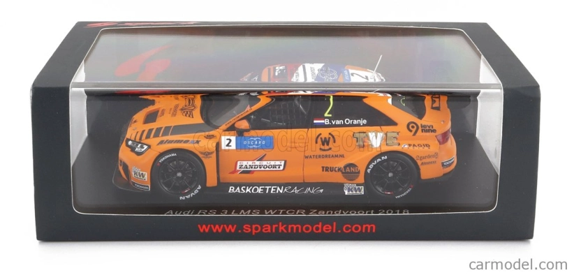 Iskrový model Audi A3 Rs3 Lms N 2 Wtcr Zandvoort 2018 Prince Bernhard Van Oranje 1:43 Orange
