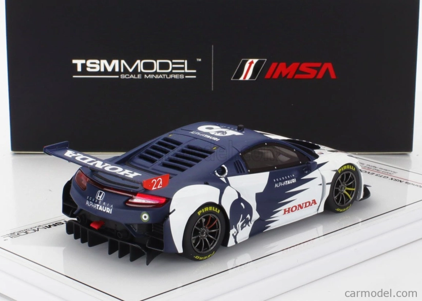 Truescale Honda Nsx Gt3 Evo Team Alpha Tauri N 0 Red Bull Formula Nurburgring 2023 Yuki Tsunoda 1:43 Biela modrá