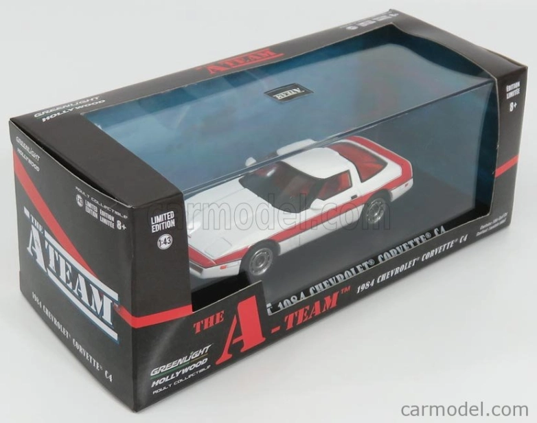 Greenlight Chevrolet Corvette C4 The A-team 1984 1:43 Biela červená
