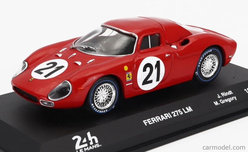 Edicola Ferrari 275lm 3.3l V12 Ch. N5893 Team N.a.r.t. North American Racing N 21 Winner 24h Le Mans 1965 Jochen Rindt - Masten Gregory 1:43 Red