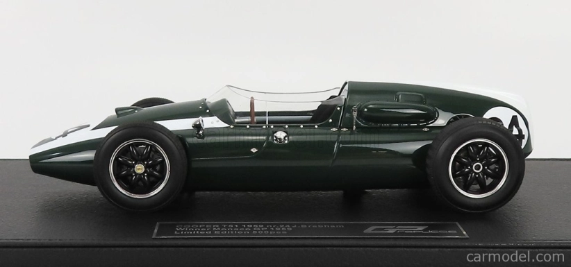 Gp-replika Cooper F1 T51 Climax Team Cooper Car Company N 24 Winner Monaco Gp Jack Brabham 1959 World Champion - Con Vetrina - s vitrínou 1:18 Green White