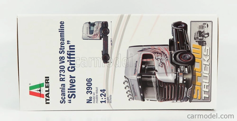 Italeri Scania R730 ťahač V8 Streamline Silver Griffin 2-assi 2011 1:24 /