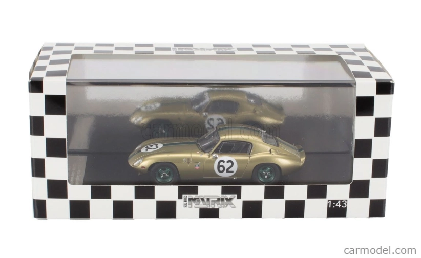 Modely v mierke Matrix Lotus Elan 26r Coupe N 62 Racing 1964 1:43 Golden Green