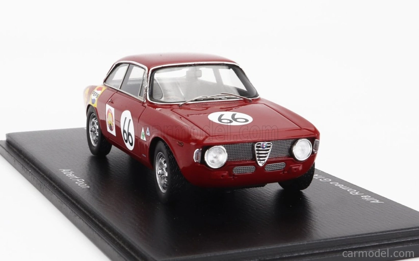 Spark-model Alfa romeo Giulia Gta Team Hong Kong N 66 Singapore Gp 1967 Albert Poon 1:43 Červená